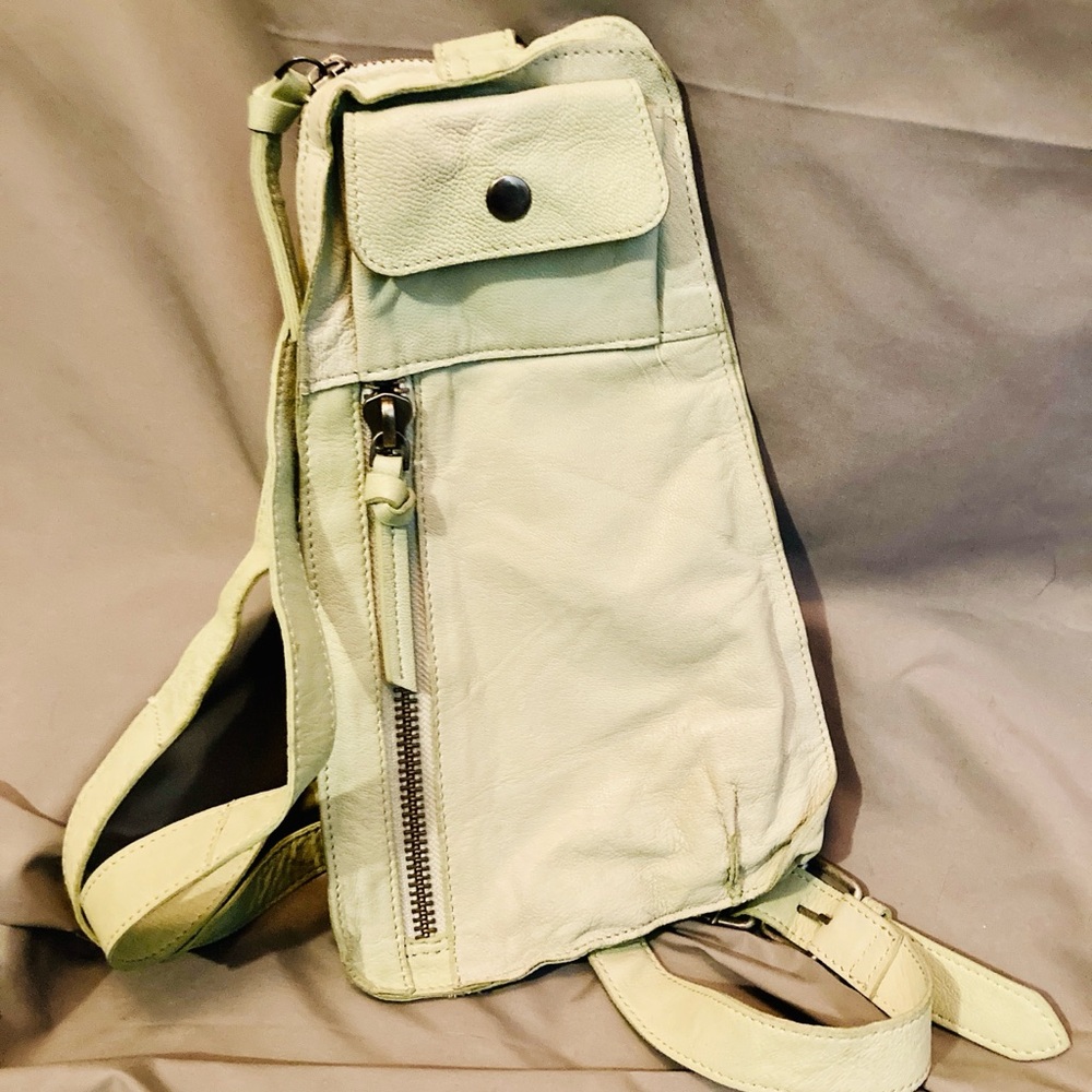 Free People Jagger Slim Leather Sling in Seafoam Green